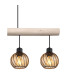 Paulo Bar Pendant Ceiling Light Matt Black Amber Glass Shade 4x E27-4