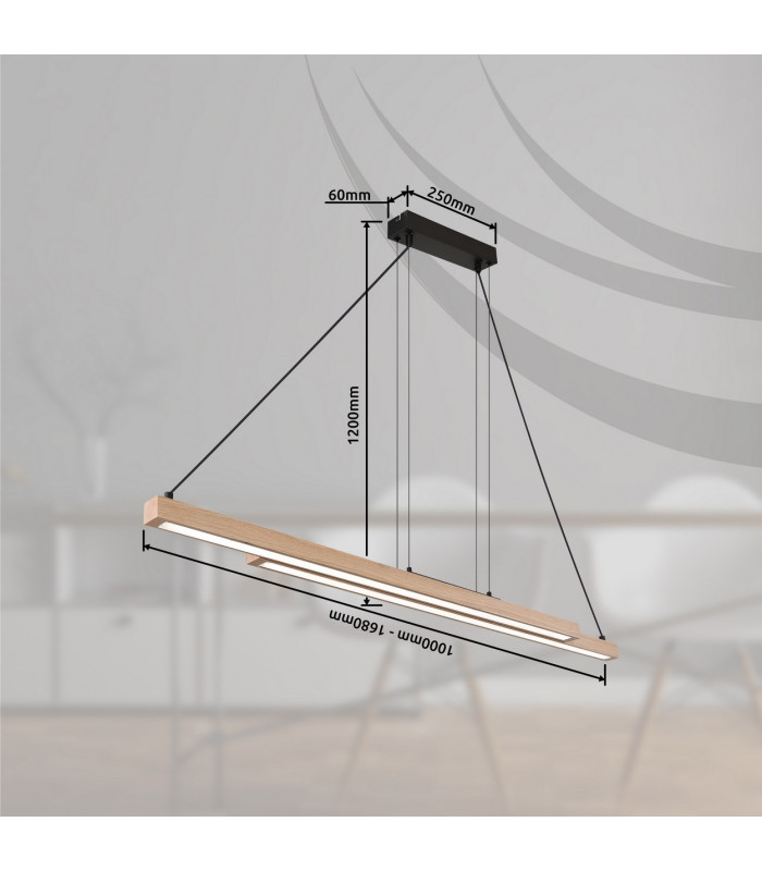 Grekkie Bar Pendant Ceiling Light Gold LED Dimmable 2700-6500K Remote Control Timer-11