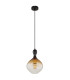 Aladdin 23cm Dome Pendant Ceiling Light Matt Black Smoke Glass Shade 1x E27-2
