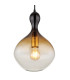 Aladdin 23cm Dome Pendant Ceiling Light Matt Black Smoke Glass Shade 1x E27-3
