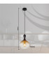 Aladdin 23cm Dome Pendant Ceiling Light Matt Black Smoke Glass Shade 1x E27-9