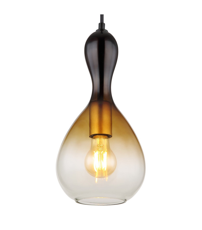 Aladdin 16.5cm Dome Pendant Ceiling Light Matt Black Smoke Glass Shade 1x E27-3