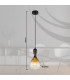 Aladdin 16.5cm Dome Pendant Ceiling Light Matt Black Smoke Glass Shade 1x E27-9
