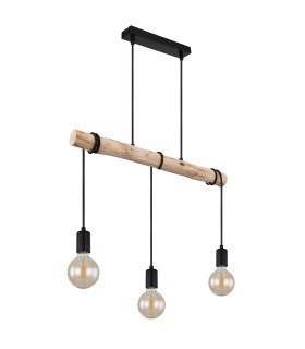 Gregor Bar Pendant Ceiling Light Black 3x E27-2