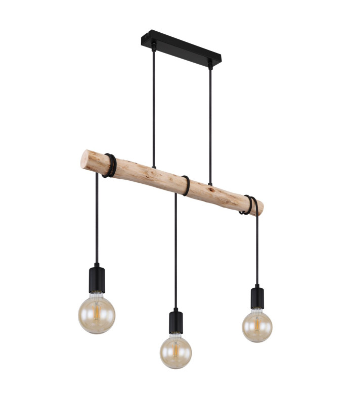 Gregor Bar Pendant Ceiling Light Black 3x E27-2