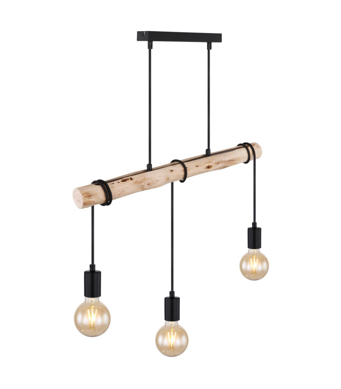 Gregor Bar Pendant Ceiling Light Black 3x E27-7
