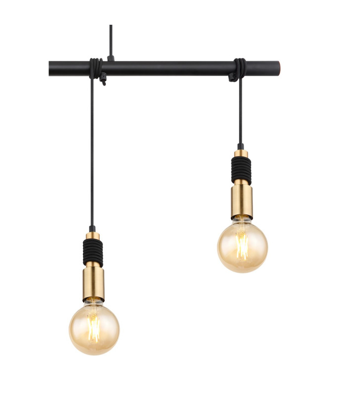 Alexius Bar Pendant Ceiling Light Matt Black 4x E27-4