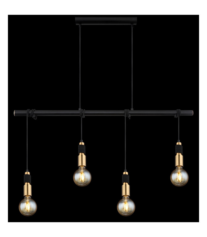 Alexius Bar Pendant Ceiling Light Matt Black 4x E27-6