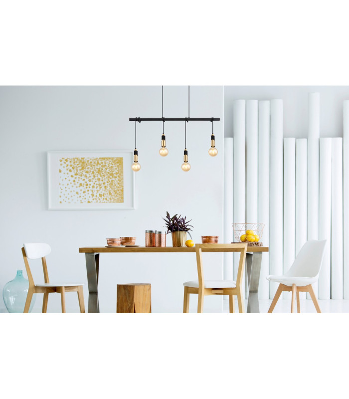 Alexius Bar Pendant Ceiling Light Matt Black 4x E27-7