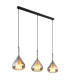 Geeky Bar Pendant Ceiling Light Matt Black Smoke Glass Shade 3x E27-1