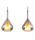 Geeky Bar Pendant Ceiling Light Matt Black Smoke Glass Shade 3x E27-4