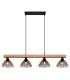 Lindi Bar Pendant Ceiling Light Matt Black Smoke Glass Shade 4x E14-3