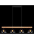 Lindi Bar Pendant Ceiling Light Matt Black Smoke Glass Shade 4x E14-6