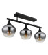 Maxy Globe Ceiling Light Matt Black Smoke Glass Shade 3x E27-2