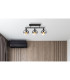 Maxy Globe Ceiling Light Matt Black Smoke Glass Shade 3x E27-4