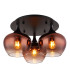 Maxy Globe Ceiling Light Matt Black Copper Glass Shade 3x E27-1