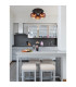 Maxy Globe Ceiling Light Matt Black Copper Glass Shade 3x E27-3