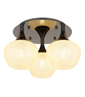 Maxy Globe Ceiling Light Gunmetal Clear Glass Shade 3x E27-1