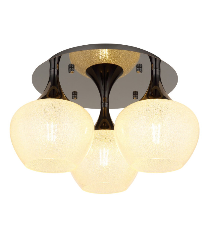 Maxy Globe Ceiling Light Gunmetal Clear Glass Shade 3x E27-1