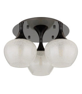 Maxy Globe Ceiling Light Gunmetal Clear Glass Shade 3x E27-2