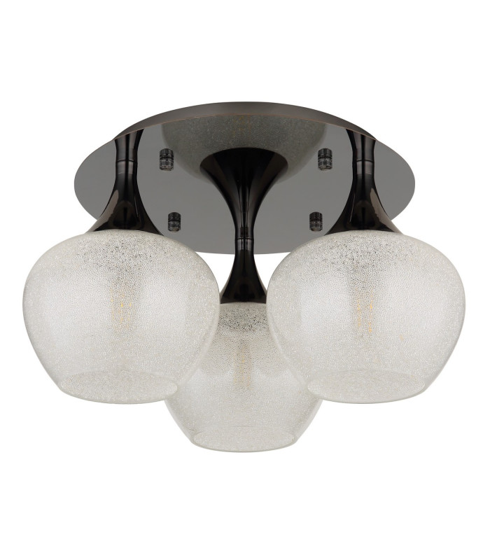 Maxy Globe Ceiling Light Gunmetal Clear Glass Shade 3x E27-2