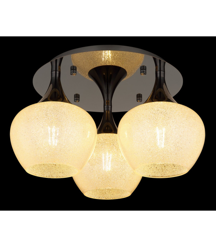 Maxy Globe Ceiling Light Gunmetal Clear Glass Shade 3x E27-3