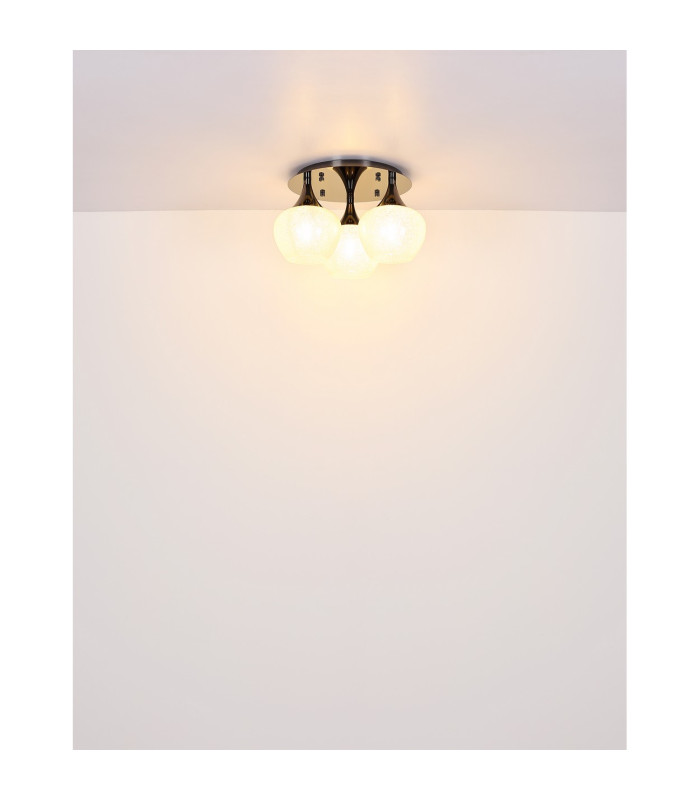 Maxy Globe Ceiling Light Gunmetal Clear Glass Shade 3x E27-5