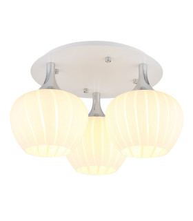 Maxy Globe Ceiling Light White Matt Opal Glass Shade 3x E27-1