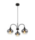 Maxy Multi Arm Pendant Ceiling Light Matt Black Smoke Glass Shade 3x E27-1