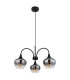 Maxy Multi Arm Pendant Ceiling Light Matt Black Smoke Glass Shade 3x E27-2