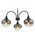 Maxy Multi Arm Pendant Ceiling Light Matt Black Smoke Glass Shade 3x E27-3