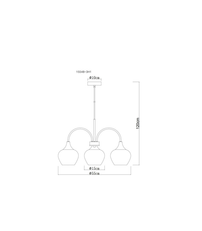 Maxy Multi Arm Pendant Ceiling Light Matt Black Smoke Glass Shade 3x E27-5