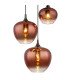 Maxy Cluster Pendant Ceiling Light Matt Black Copper Glass Shade 3x E27-3