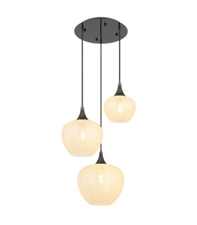 Maxy Cluster Pendant Ceiling Light Gunmetal Clear Glass Shade 3x E27-1