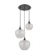 Maxy Cluster Pendant Ceiling Light Gunmetal Clear Glass Shade 3x E27-2