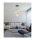 Maxy Cluster Pendant Ceiling Light Gunmetal Clear Glass Shade 3x E27-5