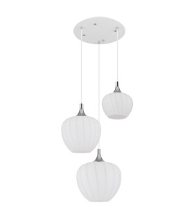 Maxy Cluster Pendant Ceiling Light White Matt Opal Glass Shade 3x E27-2