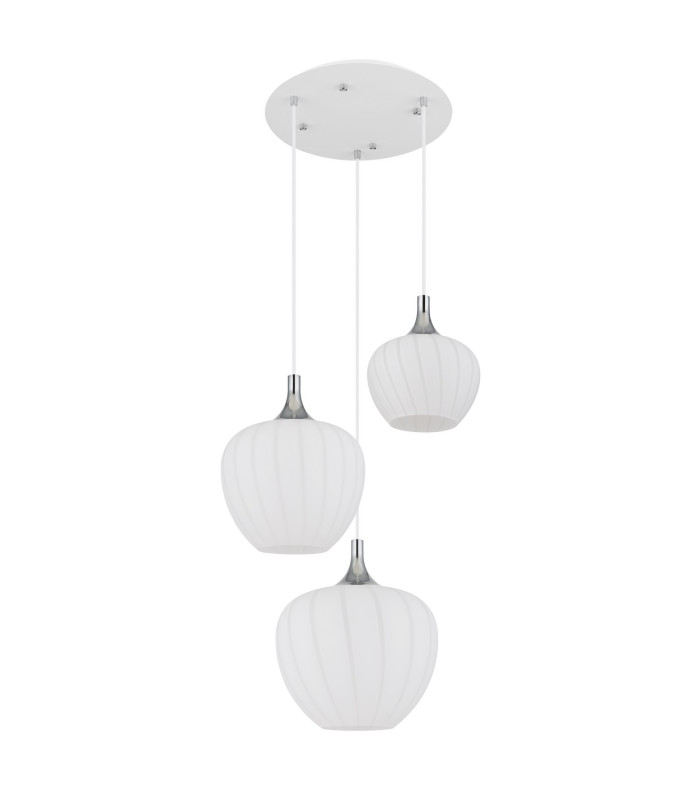 Maxy Cluster Pendant Ceiling Light White Matt Opal Glass Shade 3x E27-2
