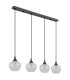 Maxy Bar Pendant Ceiling Light Gunmetal Clear Glass Shade 4x E27-2