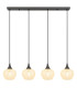 Maxy Bar Pendant Ceiling Light Gunmetal Clear Glass Shade 4x E27-3