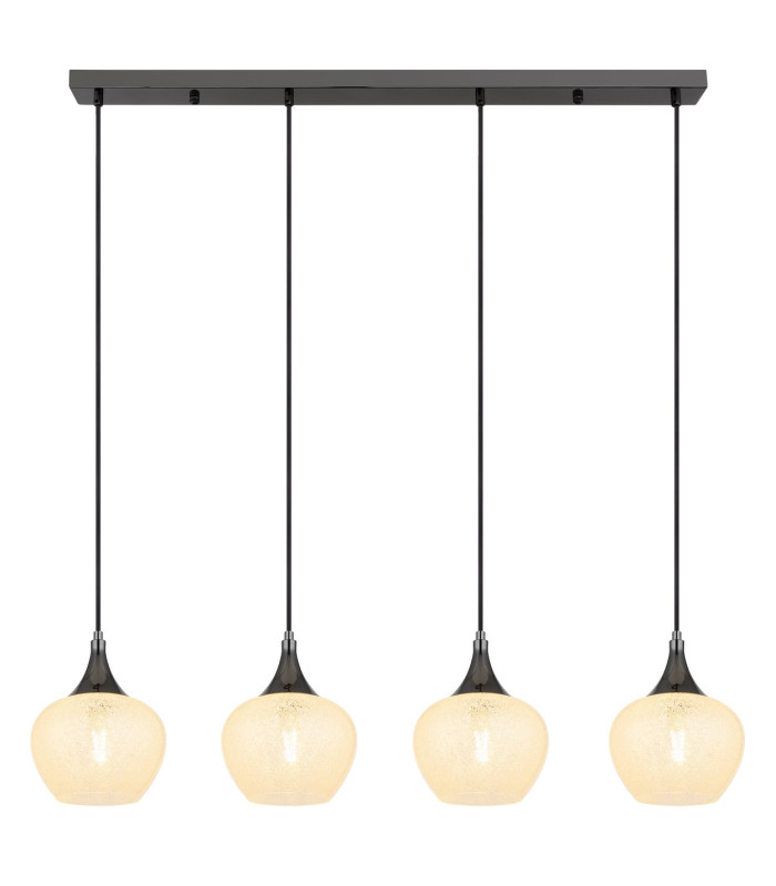 Maxy Bar Pendant Ceiling Light Gunmetal Clear Glass Shade 4x E27-3