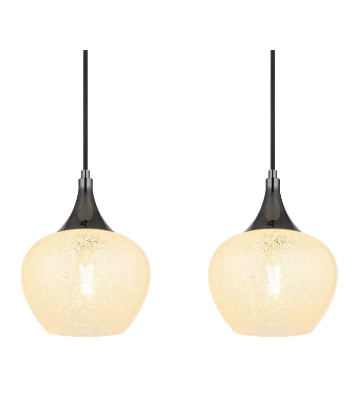 Maxy Bar Pendant Ceiling Light Gunmetal Clear Glass Shade 4x E27-4