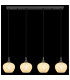Maxy Bar Pendant Ceiling Light Gunmetal Clear Glass Shade 4x E27-6
