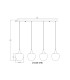 Maxy Bar Pendant Ceiling Light Gunmetal Clear Glass Shade 4x E27-9