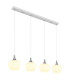 Maxy Bar Pendant Ceiling Light White Matt Opal Glass Shade 4x E27-1