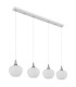 Maxy Bar Pendant Ceiling Light White Matt Opal Glass Shade 4x E27-2