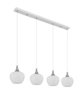 Maxy Bar Pendant Ceiling Light White Matt Opal Glass Shade 4x E27-2
