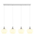 Maxy Bar Pendant Ceiling Light White Matt Opal Glass Shade 4x E27-3