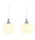 Maxy Bar Pendant Ceiling Light White Matt Opal Glass Shade 4x E27-4