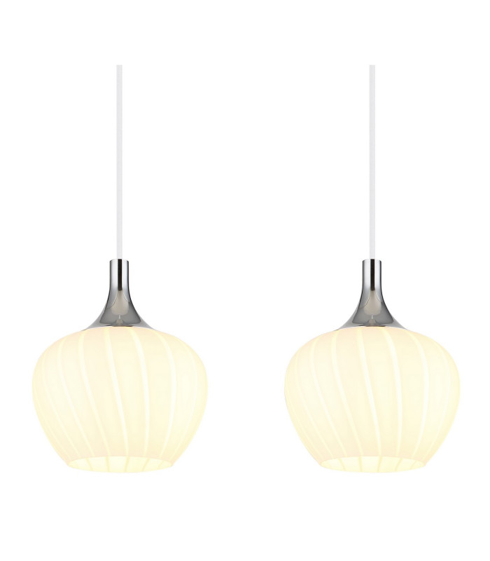 Maxy Bar Pendant Ceiling Light White Matt Opal Glass Shade 4x E27-4